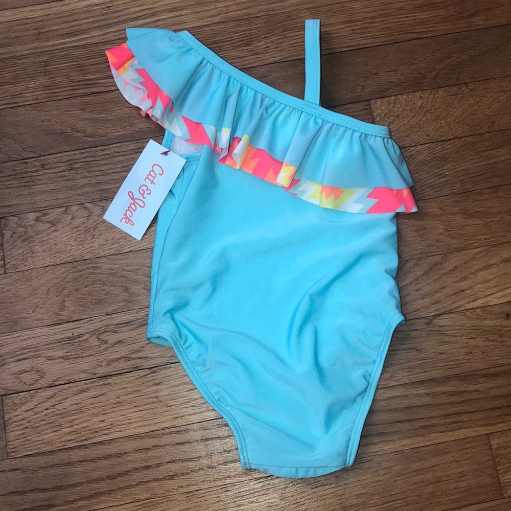 Blue Ruffle Cat & Jack Swimsuit 18M - Picture 2 of 3